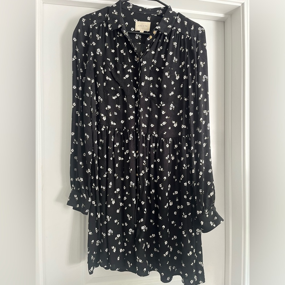 Sezane Leana Dress - two tone jacquard